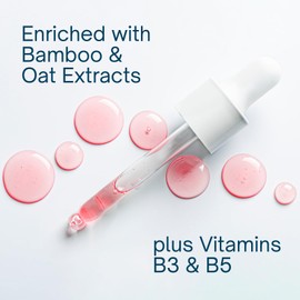 DHEMS Hyaluronic Acid Serum with Bamboo & Oat, Barrier Repair Hydration Formula with Vitamins B3 & B5 for Firmness, Elasticity & Smoother Skin, 1.01 fl oz