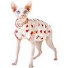 QBLEEV Sphynx Cat Clothes, Cute Heart Pattern Cat Shirts for