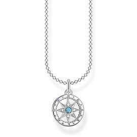 Thomas Sabo Damen Halskette Kompass silber 925 Sterlingsilber, 38-45 cm Länge