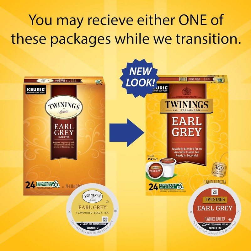 Twinings Earl Grey Black Tea K-Cup Pods for Keurig, 24
