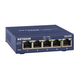 Netgear 5 x Gigabit Ethernet Ports Fast Auto Switching Connection, GS105AU,Blue