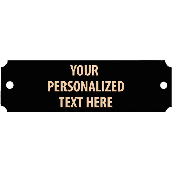 Custom Engraved Plates, 3.25" x 1" Black Metal Personalized Engraved