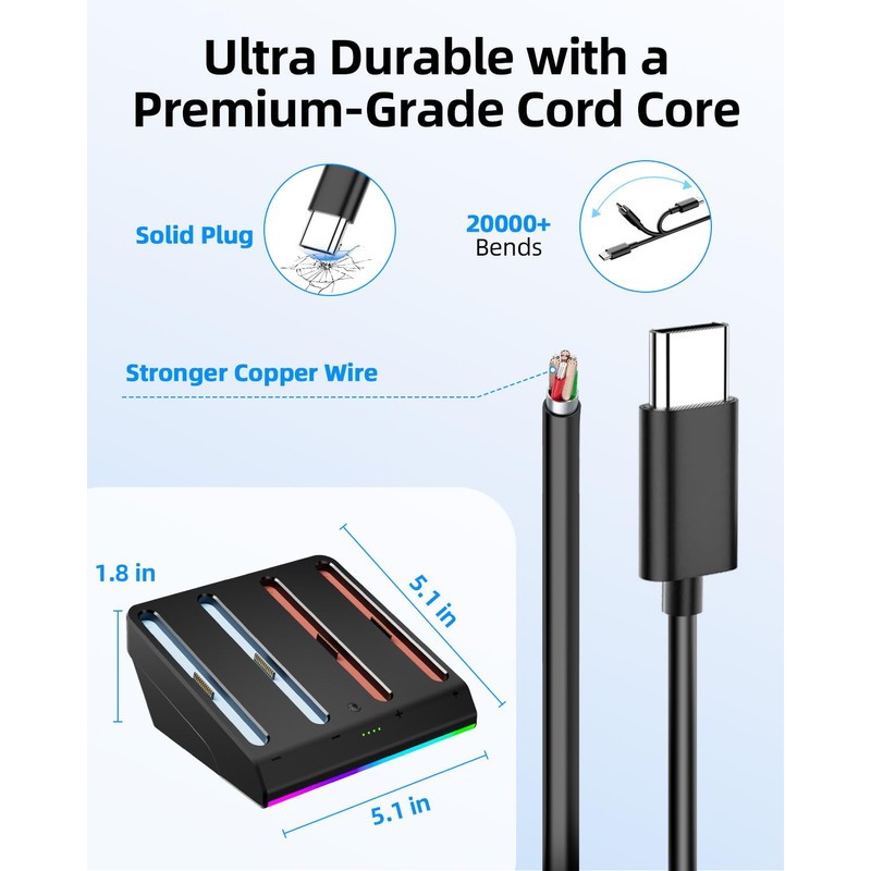 Magnetic Charging Dock for Nintend0 Switch 2 Joycon, Fast Charger