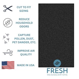 2 PK Cut to Fit Activated Carbon Pre Filter Pad Roll, Universal Filtration Sheet for Air Purifiers, Appliances, Air Conditioners, Compatible with Honeywell, HEPA, Whirlpool, and Next Gen