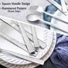 E-far 20-Piece Hammered Silverware Set, Stainless Steel Square Flatware Set