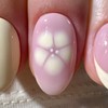 24Pcs Short Press on Nails Flower Fake Nails French Tip