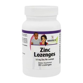 BariatricPal 15mg Zinc + Vitamin C - Lemon Flavored Lozenges (60 Count)