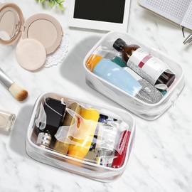 36 Stück Kosmetiktasche Transparent, Kulturbeutel Transparent, PVC Wasserdicht Kosmetiktasche, 18 x 5 x 12.5 cm Reise Make-up Tasche, Wasserdicht, Leicht, Kleine Make up Tasche