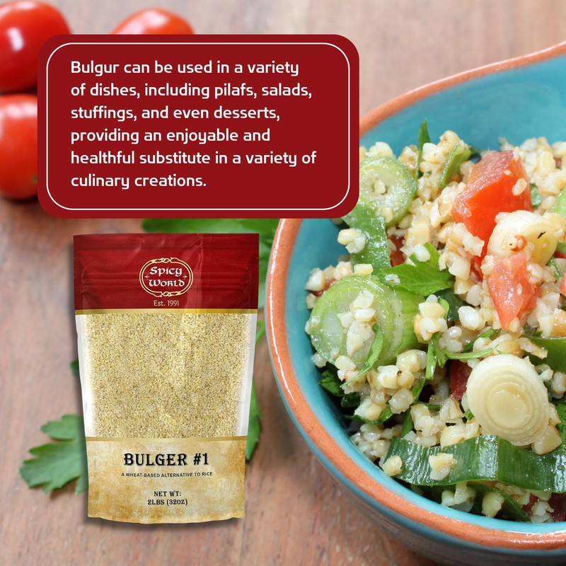 Bulgur Cracked Wheat Fine #1, 2 LB Bag (32oz) |