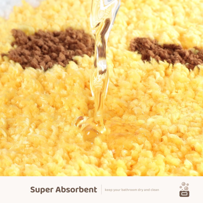 Egg Bath Mats, Soft and Absorbent Microfiber Bath Rugs, Non-Slip