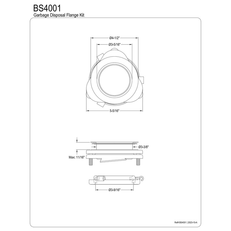Kingston Brass BS4001 Made to Match Garbage Disposal Flange, Chrome