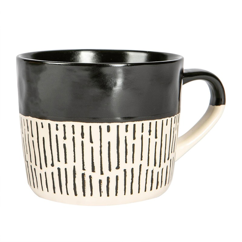 Nicola Spring Ceramic Dipped Dash Coffee Cups - Two Tone