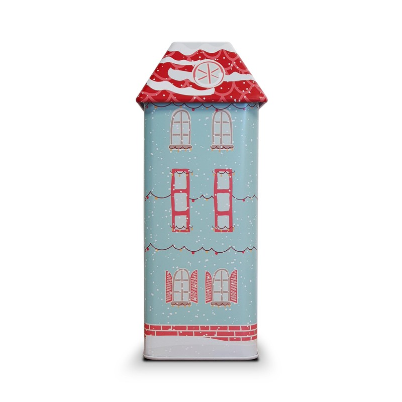 Charbrew Illustrated Christmas Painted House Winter Spiced Metal Tea Tin
