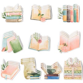 Xqumoi 30 Pack Book Lover Sticky Notes - Book Club Self Sticky Notepads Cute Writing Memo Pads for Back to School Office Supplies Teacher Appreciation Librarian Bookish Gift Birthday Party Favors