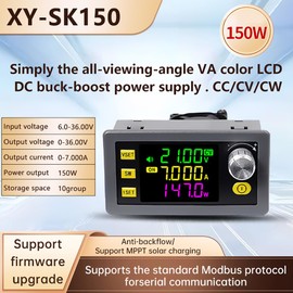 DC Adjustable Buck Boost Converter,Aideepen 150W Voltage Regulator 12V 24V DC 6-36V to 0-36V CC CV LCD Screen CNC Adjustment Used for Power Supply,LED Lighting,Solar Power Charging