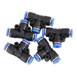 X AUTOHAUX Car 4 mm Fuel Air Pipe Connector Hose Fitting Adaptor 3 Way Pack of 5