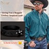 JASGOOD Western Leather Belt Strap for Men Engraved Cowboy Belt