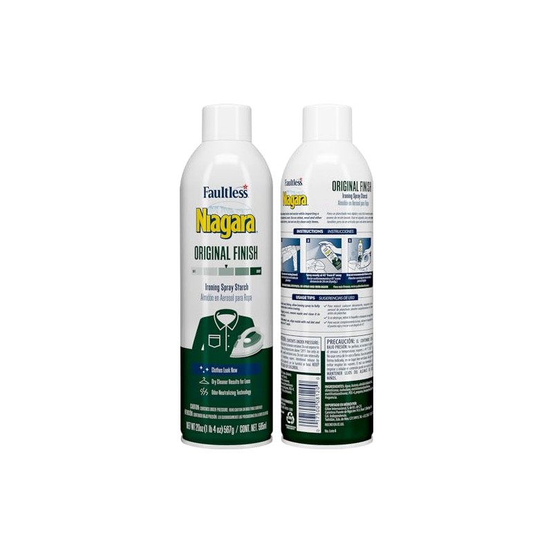 Niagara Original Hold Spray Starch for Clothes, Wrinkle Remover &
