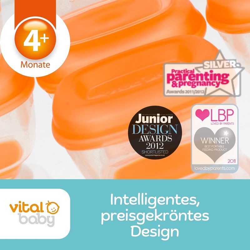 Vital Baby Large Freezer Pots (Pack of 4)