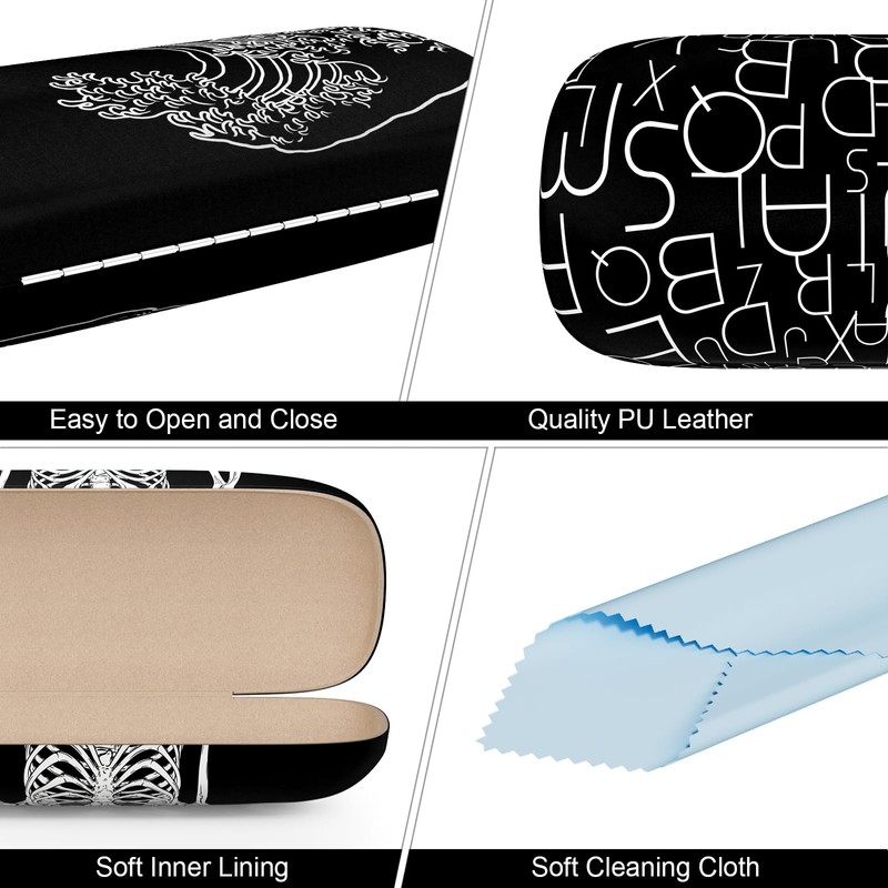 NPOOYI 3 Pack Eyeglasses Case, Hard Shell Protective Case for