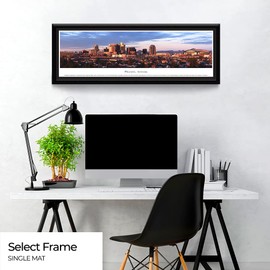 Phoenix, Arizona - 42" x 15.5" Select Frame with Single Mat by Blakeway Panoramas