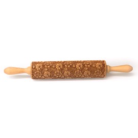 Rolling Pin Embossed with MONSTREA FLORAL Pattern for Baking Engraved Cookies Size Large 16.9 inch