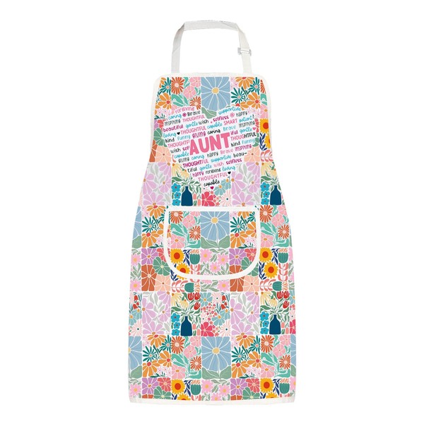 MYSOMY Aunt Apron With Pockets Nanny Aprons Aunt Themed Gift