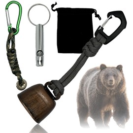 Liebste Bear Bell, One-Touch Noise Reducing Function, Includes Whistle, Bear Repellent Goods, Bell (Paracord, Black)