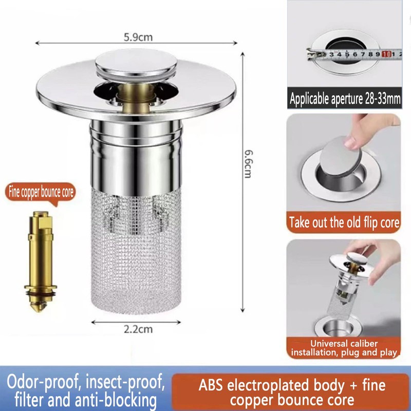 Bathroom Sink Stopper Hair Catcher,Timnamy Drain Filter,Pop up Sink Drain
