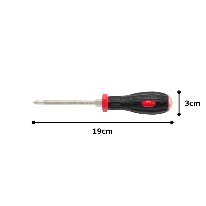 Tone PGPD-002 Power Grip Screwdriver (Pet-through) Red (+) No. 2