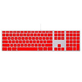 MightySkins Skin Compatible with Apple Keyboard with Numeric Keypad wrap Cover Sticker Skins Solid Red