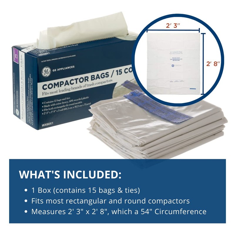 Universal 18 Gallon Heavy Duty Trash Compactor Bags, Single Pack,