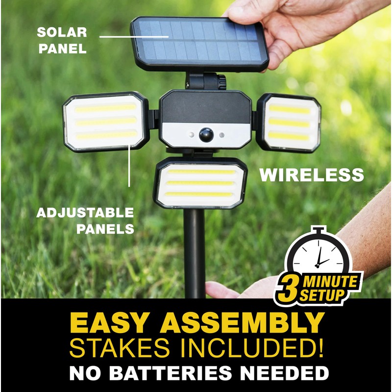 Bell+Howell Bionic Flood Light ASON TV, Solar Lights Outdoor Waterproof-