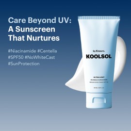 Koolsol by Knours Ultra-Light Invisible Sunscreen Broad Spectrum SPF 50, Moisturizing for All Skin Types, Korean Innovation, 50ml/1.69 fl. oz.