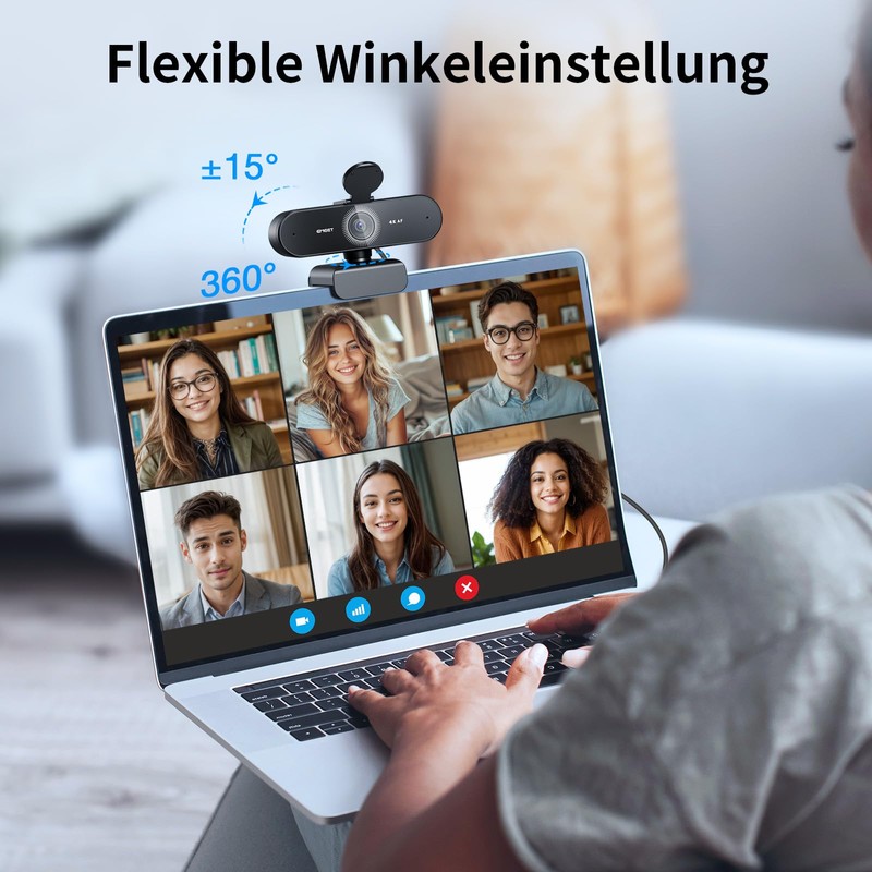 EMEET Nova 4K Webcam 4K Webcam with 2 Noise Cancelling