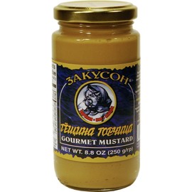"HOT MUSTARD" (Sauces) "CANADA", Mustard Packaged in Glass Jar, 250g. "Zakuson"