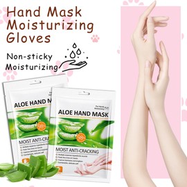 DWDiWen Hand Masks, 6 Pairs Hydrating Exfoliating Hand Peeling Mask, Smooth Hand Masks Moisturizing Gloves Overnight for Dry, Rough, Cracked Hands, Hand Skin Moisturizer Glove for Women Men（N