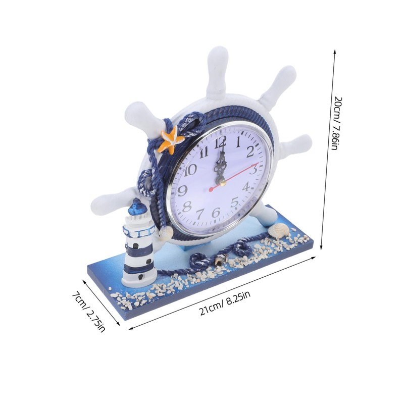 Mobestech 1Pc Nautical Style Clock Creative Lighthouse Design for Living
