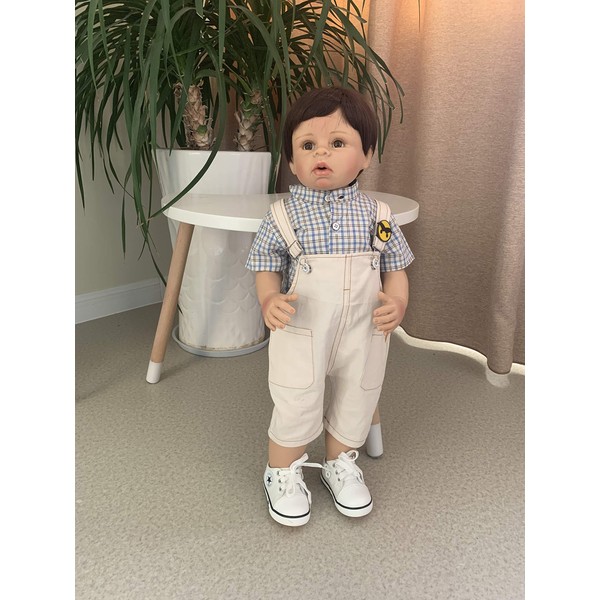 28inch Toddler Reborn Dolls Huge Baby Full Body Hard Vinyl Handmade Datials Real Realistic Age 1 Dress Great Qualtity Masterpiece Doll Model Collectible (1)