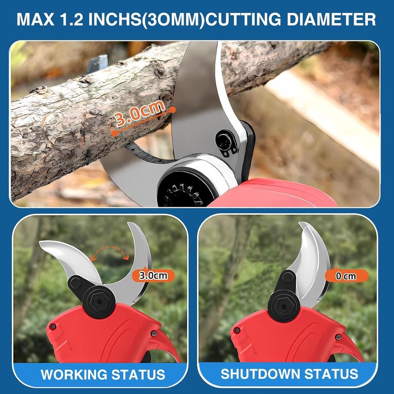 2-in-1 Cordless Pole Pruning Shears,Electric Pruning Shears with Pole,Pole Pruner