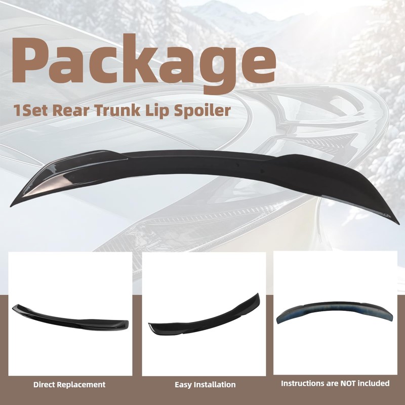 Rear Spoiler Wing Glossy Black for Honda Civic Sedan 11th