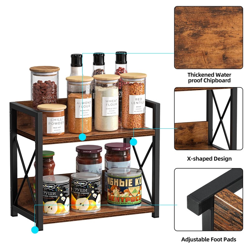 Giikin Countertop Shelf Organizer, 2 Tier Kitchen Spice Rack for