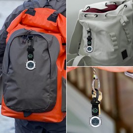 JewelryWe Carabiner Watch Digital Clip On Quartz Watch Carabiner Pocket Watch with Luminous Dial Calendar Alarm Clock Compass FOB Watch for Doctors Nurses Paramedic Chefs Sports Unisex, silver