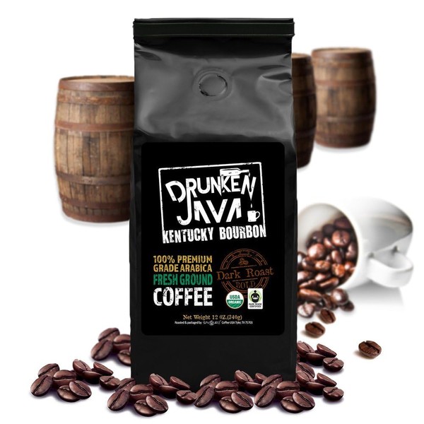 Kentucky Bourbon Dark Roast Ground Coffee - Organic Single Origin