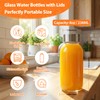 Luxfuel 8 oz Glass Juice Bottles 4 Pack with Lid,