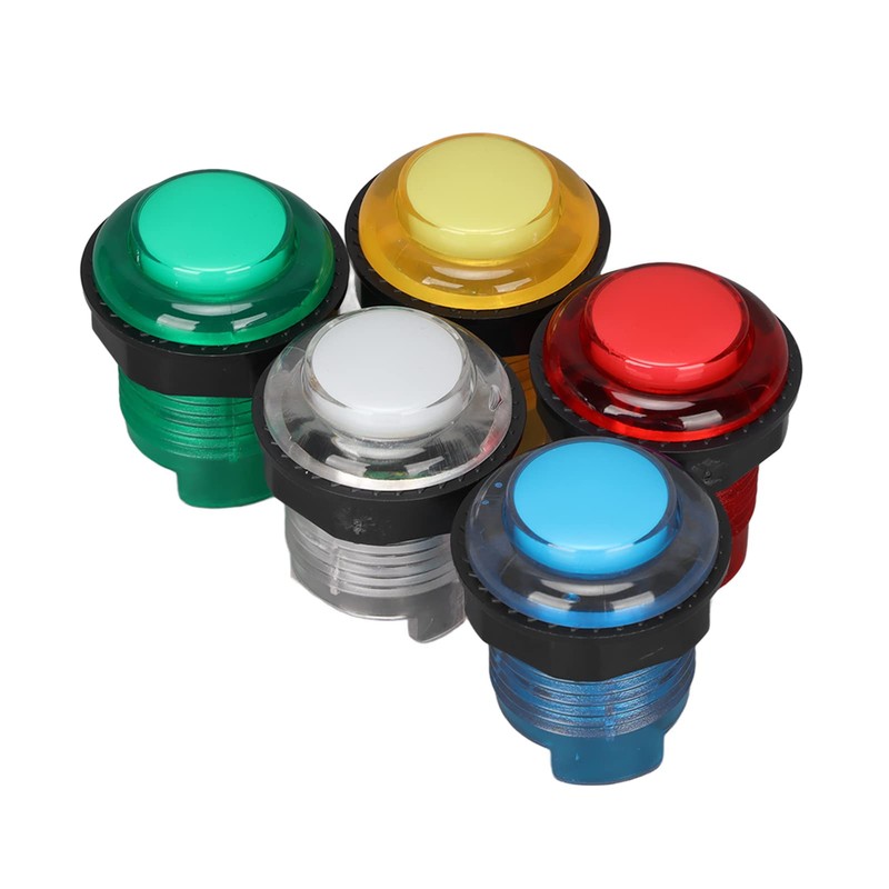 5pcs 28mm Arcade LED Light Push Button with Switch, LED