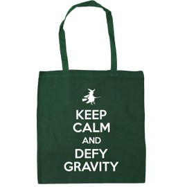 Hippowarehouse Keep Calm and Defy Gravity Tote Shopping Gym Beach Bag 42cm x38cm, 10 litres