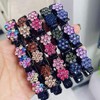 AIXXCUVQ 4x Crystal Stone Braided Hair Clip For Women Anti