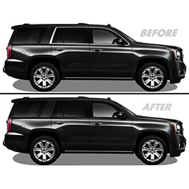 Chrome Delete Blackout Vinyl Overlay for 2015-2020 GMC Yukon Window Trim (Matte Black)