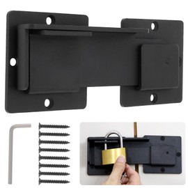 HOJLKLD 7.5" Flip Gate Latch Lock with Padlock Hole, 4mm Heavy Duty Carbon Steel Adjustable Door Latch for Outdoor Wooden Fence, Sliding and Swing Open Door, Barn Door, Shed, Garage, Yard